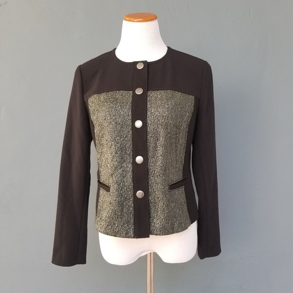 Cabi Mixed Media Snap Button Textured Jacket - Picture 2 of 8
